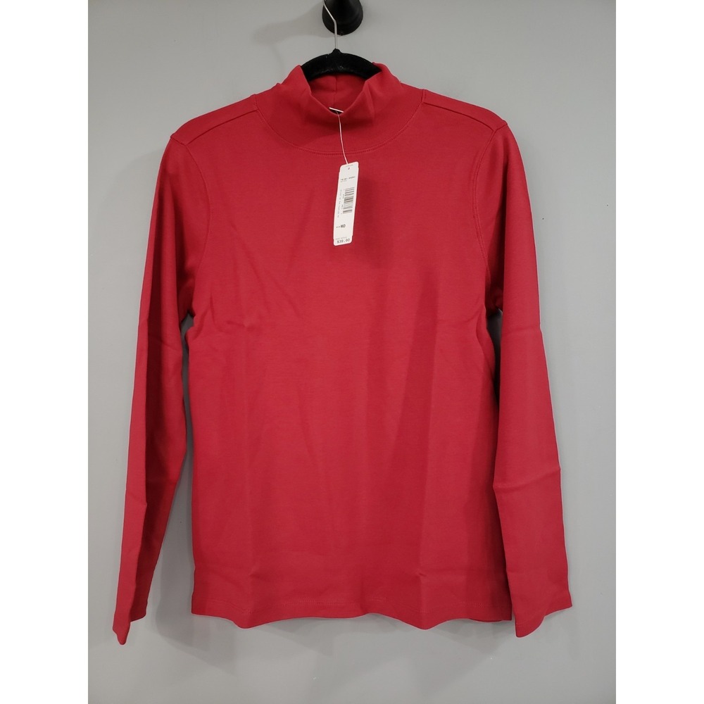 NEW MEDIUM RED PENDLETON Mock Neck‎ LONG SLEEVE MOCK TURTLENECK WOMENS